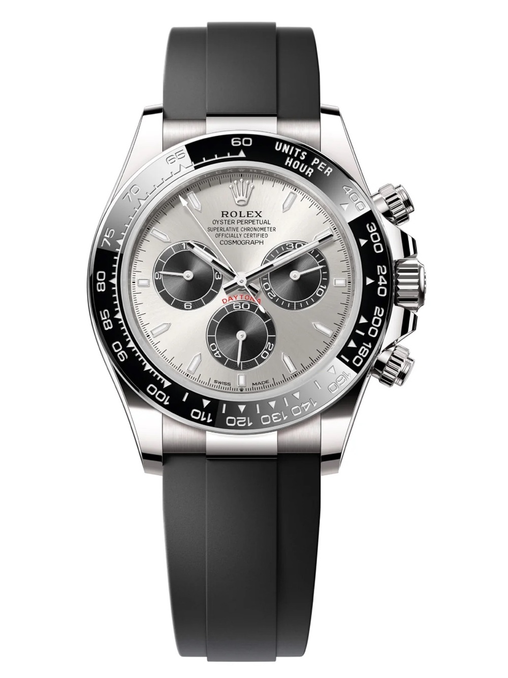Rolex Daytona 116519LN Ghost White Gold Oysterflex Ceramic Bezel 40mm